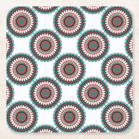 Indianerin Mandala Rechteckiger Pappuntersetzer (Vorderseite)