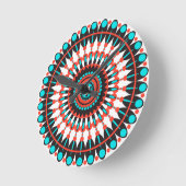 Indianerin Mandala Runde Wanduhr (Winkel)