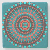 Indianerin Mandala Steinuntersetzer (Vorderseite)