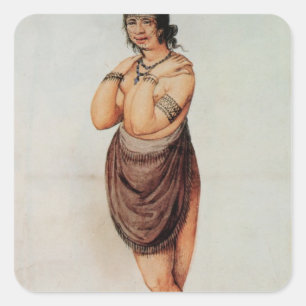 Indianerin Quadratischer Aufkleber