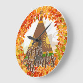 Indianerin Tipi - Danke Große Wanduhr (Winkel)