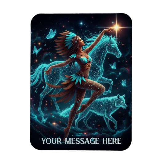 Indianerin Traumfänger Fantasy Magnet (Vertikal)