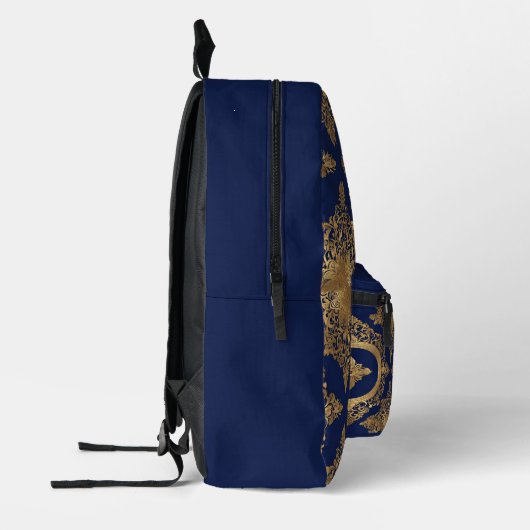 Indianerin überall in Print Blue Gold Rucksack (Links)