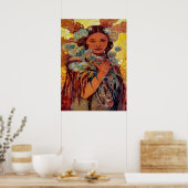 Indianerin von Alphonse Mucha Poster (Küche)
