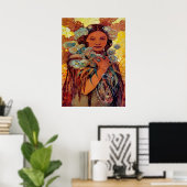 Indianerin von Alphonse Mucha Poster (Heimbüro)