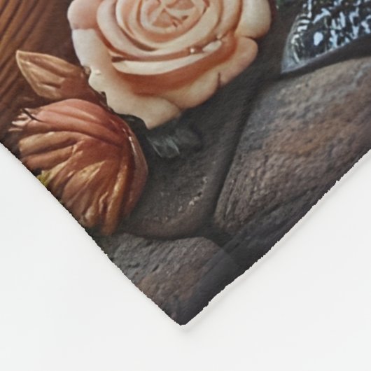 Indianerinnen und Wolf am ruhigen Fluss Fleecedecke (Ecke)