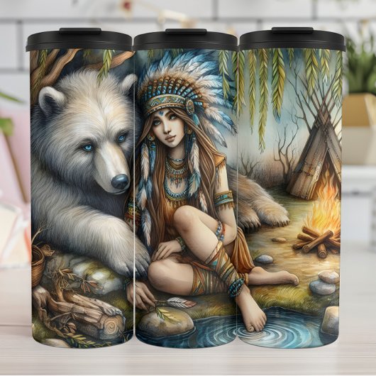 Indianerinnen, Weißbär Thermosbecher