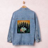 Indianerischer Bär in Holz, Denim Jacket Jeansjacke (Hangar)
