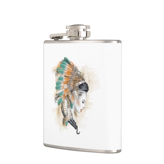 Indianerischer Vinyl Wrapped Flask Flachmann (Links)