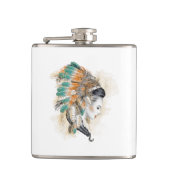 Indianerischer Vinyl Wrapped Flask Flachmann (Vorderseite)
