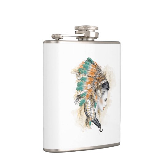 Indianerischer Vinyl Wrapped Flask Flachmann (Rechts)