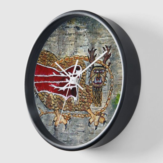 Indianerisches amerikanisches Design an der Wand d Uhr (Winkel)
