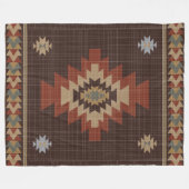 Indianerisches Geometrie-Muster Fleecedecke (Vorderseite (Horizontal))