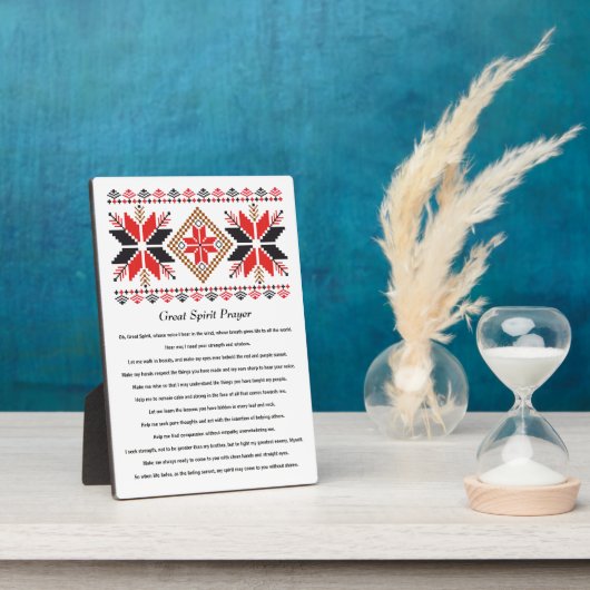 Indianerisches Great Spirit Gebet Fotoplatte (Seite)