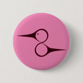 Indianerisches Hummingvogel-Symbol Button (Vorderseite)