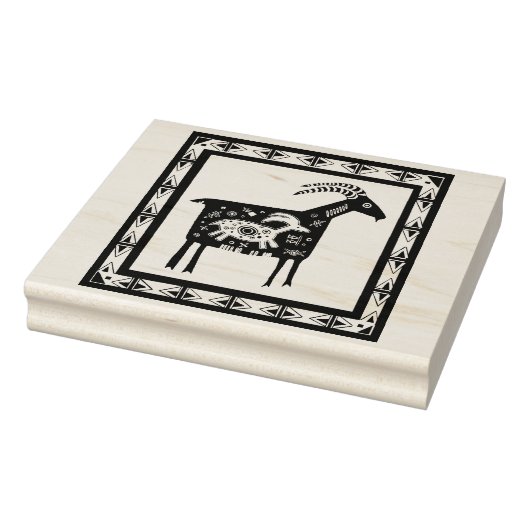 Indianerisches Mama-Ram mit Baby-Briefmarke Gummistempel (Stempel)