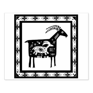 Indianerisches Mama-Ram mit Baby-Briefmarke Gummistempel
