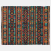 Indianerisches Muster Boho Culture Abstrakt Arts Fleecedecke (Vorderseite (Horizontal))