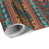 Indianerisches Muster Boho Culture Abstrakt Arts Geschenkpapier (Rolleneckpunkt)