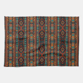 Indianerisches Muster Boho Culture Abstrakt Arts Geschirrtuch (Horizontal)