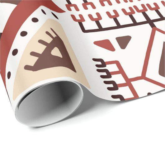 Indianerisches Muster Geschenkpapier (Rolleneckpunkt)