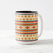 Indianerisches Muster Zweifarbige Tasse (VorderseiteRechts)