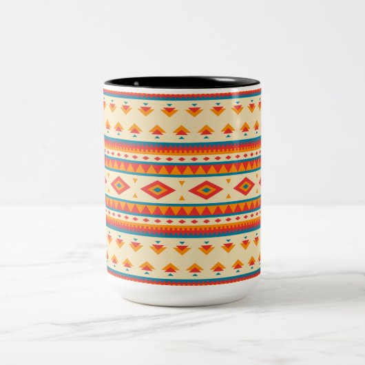 Indianerisches Muster Zweifarbige Tasse (Mittel)