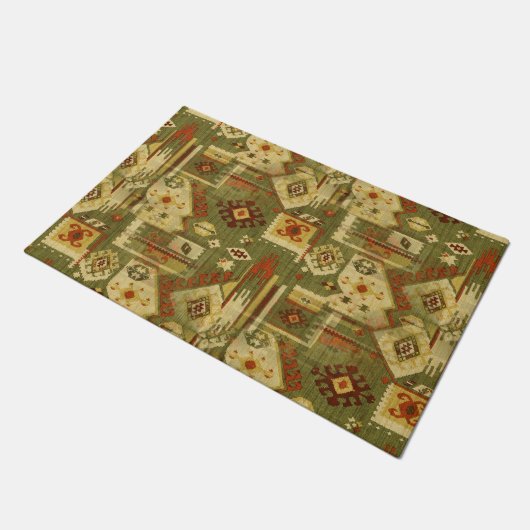 Indianerisches Stammesgewebe I + Ihre Ideen Fußmatte (Schrägansicht)