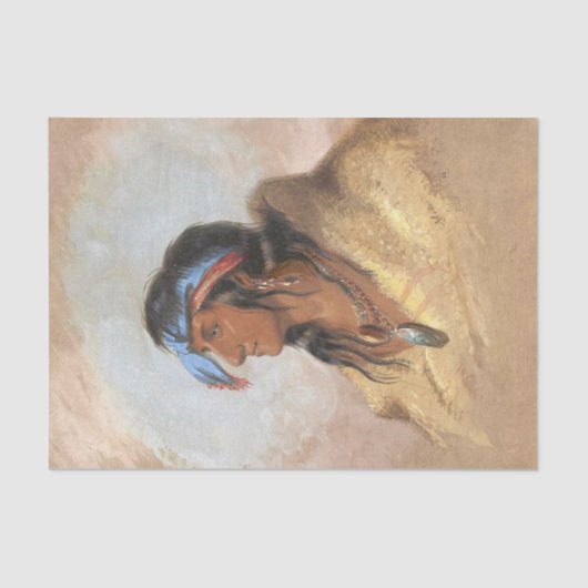 Indianerisches Vintages Malermotiv Seidenpapier (Vorderseite)