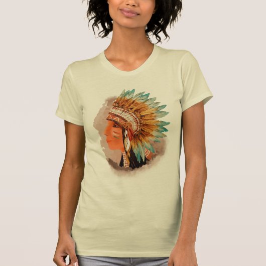 Indianerjunge Indianerschüttelfrauen-T - Shirt (Vorderseite)