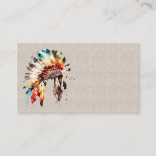 Indianerkopfbandschmuck Visitenkarten Visitenkarte