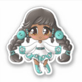 Indianermädchen Aufkleber (Vorderseite)