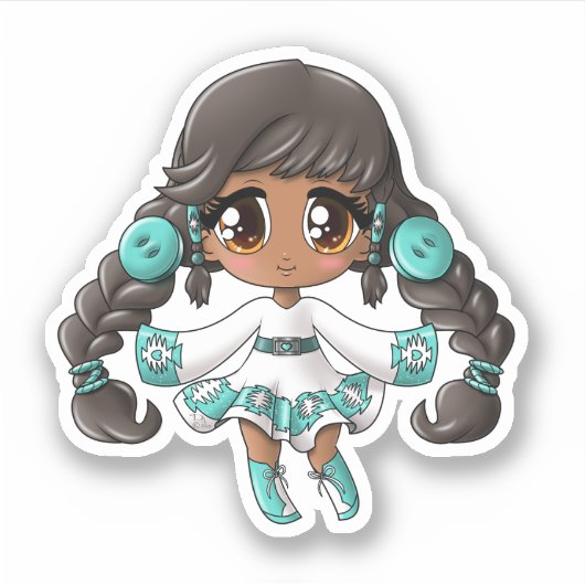 Indianermädchen Aufkleber (Vorderseite)