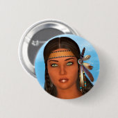 Indianermädchen Button (Vorne & Hinten)