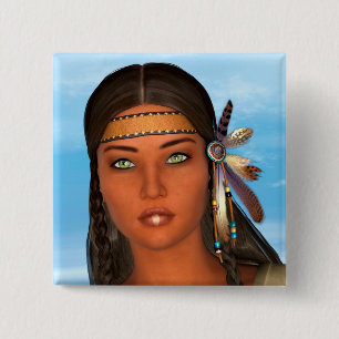 Indianermädchen Button