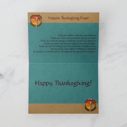 Indianermädchen Feiertagskarte (Innenseite)