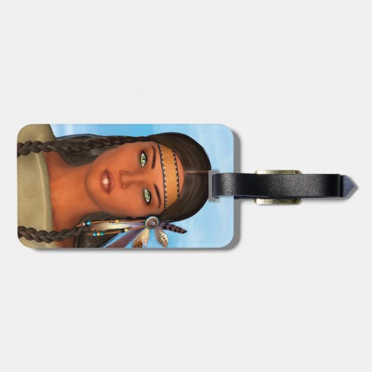 Indianermädchen Gepäckanhänger (Rückseite horizontal)