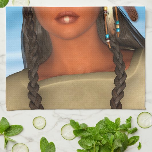 Indianermädchen Küchentuch (Gefaltet)