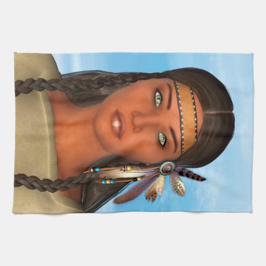Indianermädchen Küchentuch (Horizontal)
