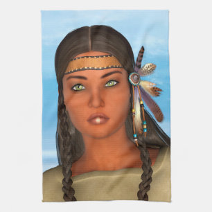 Indianermädchen Küchentuch