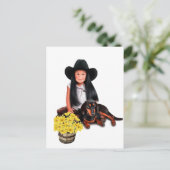 Indianermädchen mit Dackel Postkarte (Stehend Vorderseite)