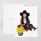 Indianermädchen mit Dackel Postkarte (Vorne/Hinten)
