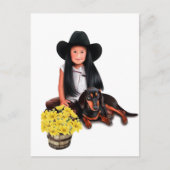 Indianermädchen mit Dackel Postkarte (Vorderseite)