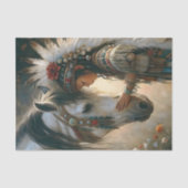 Indianermädchen mit Dekoupage des Weißen Horns Seidenpapier (Vorderseite)