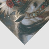 Indianermädchen mit Dekoupage des Weißen Horns Seidenpapier (Ausschnitt)