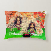 Indianermädchen mit Waldtieren Dekokissen (Rückseite)