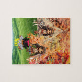Indianermädchen mit Waldtieren Puzzle (Horizontal)