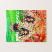 Indianermädchen mit Waldtieren Puzzle (Horizontal)