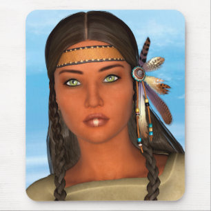 Indianermädchen Mousepad