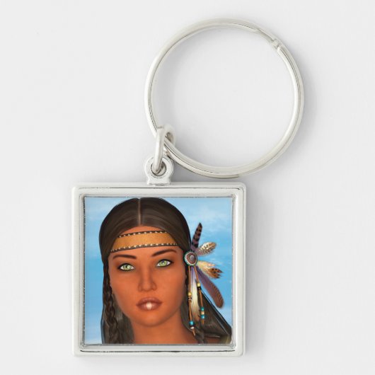 Indianermädchen Schlüsselanhänger (Vorne)